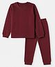 Pine Kids Cotton Mix Knit Full Sleeves Thermal Inner Wear Set - Maroon