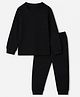 Pine Kids Cotton Knit Full Sleeves Solid Vest and Pant Thermal Inner Wear Set in Black