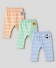 Babyhug Cotton Knit Full Length Diaper Leggings with Striped & Animal Print Pack of 3 - Blue Green Peach