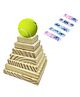 Muren 2 in 1 Square Wooden Toy, Seven stone Lagori Pitthu and Stacking Games With 5 Colorful Printed adhesive bandage for kids Outdoor & Indoor Game-Multicolor