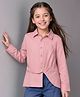 Arias Structured Full Sleeves Regular Collar Party Top With Wrap Around Strap - Pink