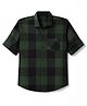 Radutu Cotton Woven Checks Shirt with Full Sleeves and Buffalo Checks Print in Green for 2-3 Years
