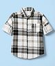 Radutu Cotton Woven Checks Shirt with Full Sleeves in White for 2-3 Years