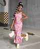 STH Knitted Woven Sleeveless Marble Printed Dress - Light Pink
