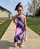 STH Knitted Woven Sleeveless Marble Printed Dress - Purple