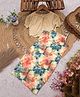 STH Knitted Woven Sleeveless Marble Printed Dress With Shrug - Orange