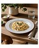 VOIDROP Elegant Cream Ceramic Pasta Plate Textured Dinner Serving Plate for Pasta, Salad & Gourmet Meals
