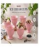 VOIDROP Pink Ceramic Ice Cream Cup Set of 6, 160 ML, Footed Dessert Bowls for Ice Cream, Sundaes, Pudding, Custard, Mousse & Frozen Treats