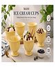 VOIDROP Sunshine Fluted Ceramic Ice Cream Cup Set of 6, 160 ML, Footed Dessert Bowls for Ice Cream, Sundaes, Pudding, Custard, Mousse & Frozen Treats