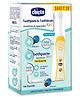 Chicco  Bubble Gum Toothpaste With Toothbrush Fluoride Free  Xylitol - Yellow