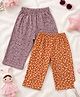 Parrot Crow Cotton Knit Pack Of 2 Abstract Printed Capris Shorts - Mustard & Grey