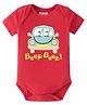 BLUSHES 100% Cotton Knit Half Sleeves Beep Beep Text Printed Onesie - Red