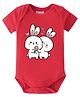 BLUSHES 100% Cotton Knit Half Sleeves Bunnies Printed Onesie - Red