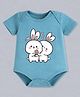 BLUSHES 100% Cotton Knit Half Sleeves Bunnies Printed Onesie - Turquoise