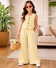 Superminis Cotton Woven Sleeveless Coordinating Striped Top & Palazzo Set - Yellow