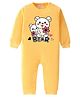BLUSHES 100% Cotton Knit Full Sleeves Bear Text Printed Romper - Yellow
