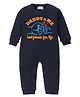 BLUSHES 100% Cotton Knit Full Sleeves Daddy & Me Best Friends For Life Text Printed Romper - Navy Blue