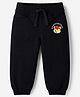 Babyhug Denim Woven Full Length Jogger with Tiger Print in Black
