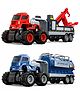 MANAKI ENTERPRISE 1:43 Rescue Rescue Truck & Oil Tank Metal Toys Alloy Diecast Truck Set Toy, Diecast Miniature Car Model Truck for Kids Best Gift Truck Set - Red / Blue