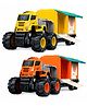 MANAKI ENTERPRISE 1:43 4WD Diecast Alloy Salling Transportation Truck Toys with Friction Powered Miniature Car Vehicles Toy for Kids, Boys and Girls Best Gift - Yellow and Orange
