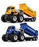 MANAKI ENTERPRISE 1:43 4WD Diecast Alloy Transport Dumper Big Truck Toys with Friction Powered Miniature Car Vehicle Toy for Kids, Boys and Girls Best Gift Truck Toys - Yellow and Blue
