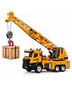 MANAKI ENTERPRISE Alloy Engineering Construction Crane Truck With Friction Powered Miniature Car Vehicle Toy For Kids, Boys And Girls - - Yellow
