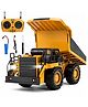 MANAKI ENTERPRISE 2.4GHz Alloy Dump Truck | Remote Control Construction Vehicle with Metal Parts, Light & Sound | Heavy-Duty RC Tipper Truck Carries 2.5KG Load - Yellow