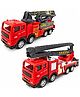 MANAKI ENTERPRISE PAK OF 2 Realistic Scale Truck Model - Fire Truck Fire Rescue Toy for Kids, Strong & Premium Vehicle | Friction Powered - Red