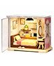 MANAKI ENTERPRISE DIY Miniature Doll House Kit with LED Light & Furniture Creative Bedroom Mini House Building Set, Transparent Dust Cover, Educational Craft Toy Gift for Girls, Teens & Adults