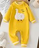 Mark & Mia Full Sleeves Winter Wear Romper With Duck Print - Yellow