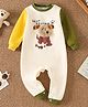 Mark & Mia Full Sleeves Winter Wear Romper With Puppy Applique - Beige