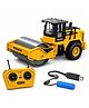 Elecart Remote Control Road Roller Truck Toy  2.4GHz RC Construction Vehicle with Movable Roller Joint, Rubber Tires, LED Lights & Realistic Engineering Truck for Kids