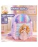 Elecart Mini Backpack for Girls 11 Inch Cute Doll School Bag with Glitter Shaker Pocket, Lightweight Preschool Nursery Travel Backpack for Kids, Birthday Gift (Pack of 1, Random Colour)