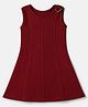 Arias Cotton Woven Frock with Sleeveless in Maroon