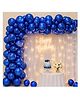 Flick In 100 Pcs Deep Blue Metallic Balloons for Birthday Decoration, Baby Shower & Party Supplies (Pack of 100)