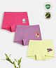 TRESNOVA Bamboo Knit Pack Of 3 Unicorn & Cherry Much Text Printed Anti Microbial Boy Shorts - Pink Lavender & Green