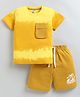 Little Ninja Cotton Knit Half Sleeves Tie Dye Tee & Shorts Set - Yellow