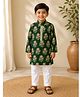CHAHAK DESIGN Cotton Woven Full Sleeves Floral Printed Kurta & Pajama - Green & White
