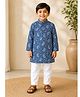 CHAHAK DESIGN Cotton Woven Full Sleeves Paisley Printed Kurta & Pajama - Blue & White