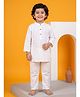 CHAHAK DESIGN Cotton Woven Full Sleeves Schiffli Embroidered Kurta & Pajama - White