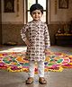 CHAHAK DESIGN Cotton Woven Full Sleeves Elephant Printed Kurta & Pajama - White