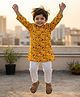 CHAHAK DESIGN Cotton Woven Full Sleeves Floral Printed Kurta & Pajama - Yellow & White