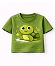 MIMISKU Cotton Blend Knit Half Sleeves Turtle Printed Tee - Green