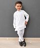 MIMISKU Cotton Blend Full Sleeves Solid Kurta Pyjama Set - White