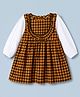 Babyhug Cotton Woven Frock with Leggings and Full Sleeves with Checked Print in Yellow