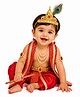 Itsmycostume Silk Krishna Costume Dress With Complete Accessories - Red