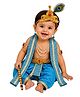 Itsmycostume Silk Krishna Costume Dress With Complete Accessories - Turquoise