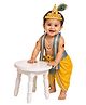 Itsmycostume Silk Krishna Costume Dress With Complete Accessories - Turquoise & Yellow