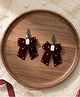 Ribbon candy Bow Applique Detailed Pearls Embellished Snap Clips - Maroon