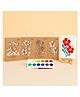 GUBBACHHI Flower Stencil Art & Craft Kit for Kids | Hibiscus, Lotus, Champa & Sevanthi MDF Stencils with Paints, Canvas Board & Easel | Creative Art & Craft Kit | Age 510 Years